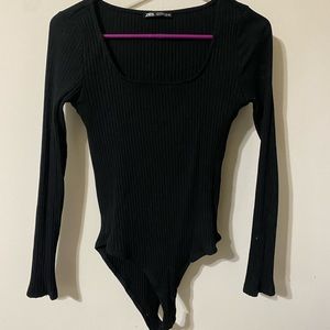 Zara long sleeve ribbed bodysuit